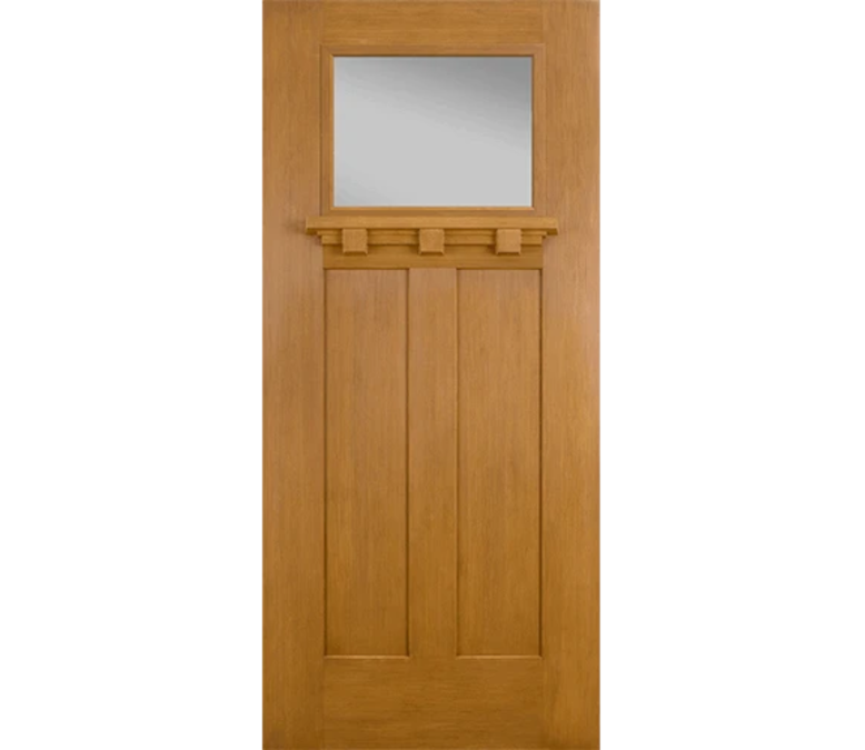 Casper Craftsman Light Fiberglass Entry Door