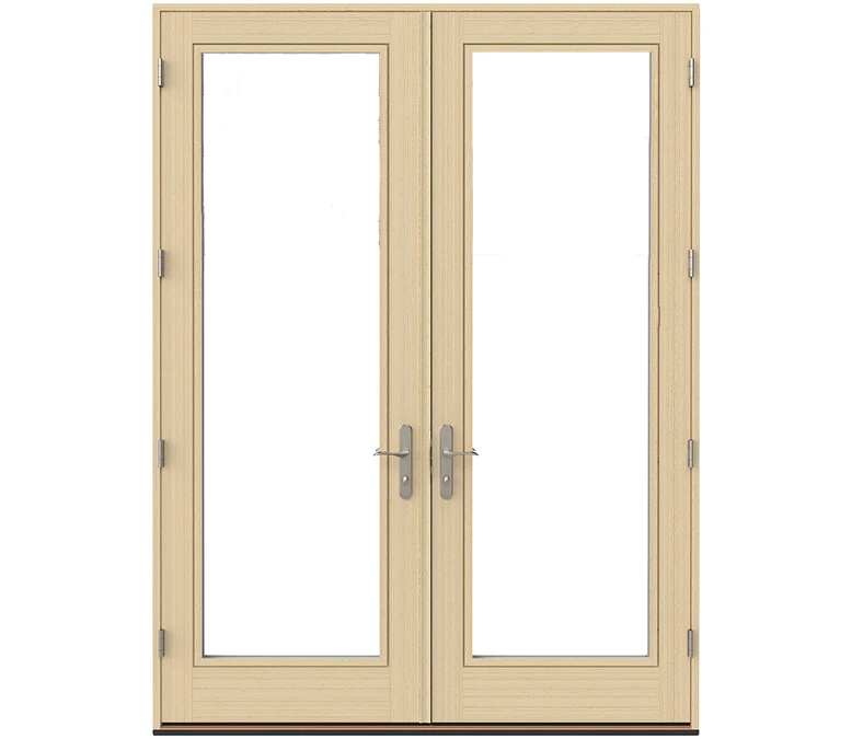 Casper Pella Lifestyle Series Wood Double Hinged Patio Doors